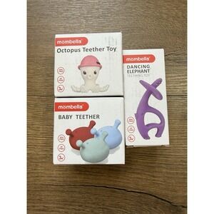 NEW! 3 BABY TEETHERS MOMBELLA | FOOD GRADE SILICONE | BPA FREE